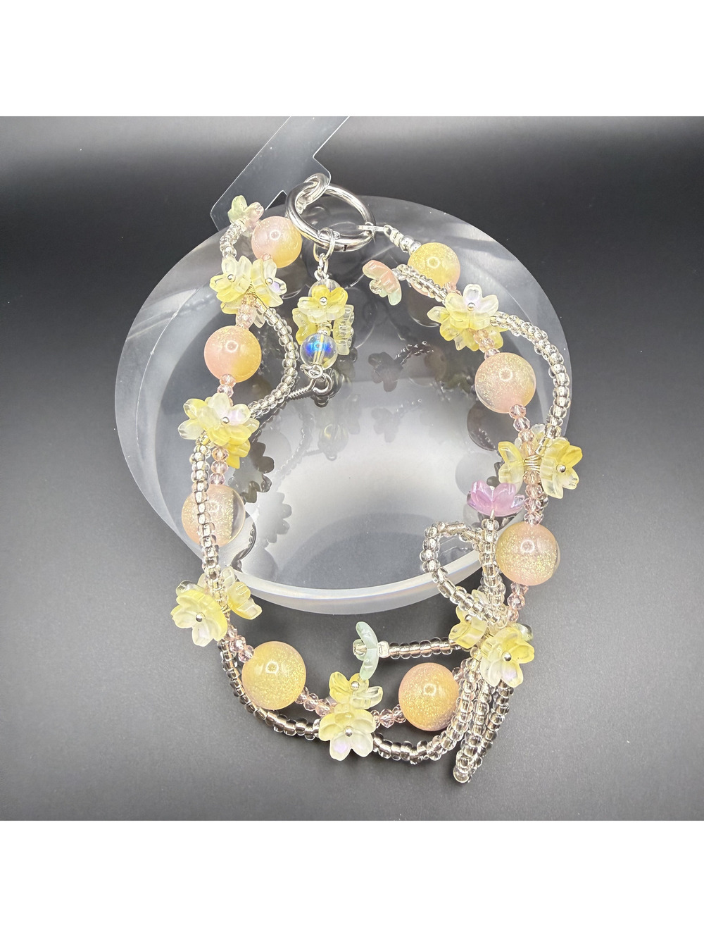 Candy+Clover Vintage Upcycled Lemon Sorbet Bag Purse Phone Charm Chain